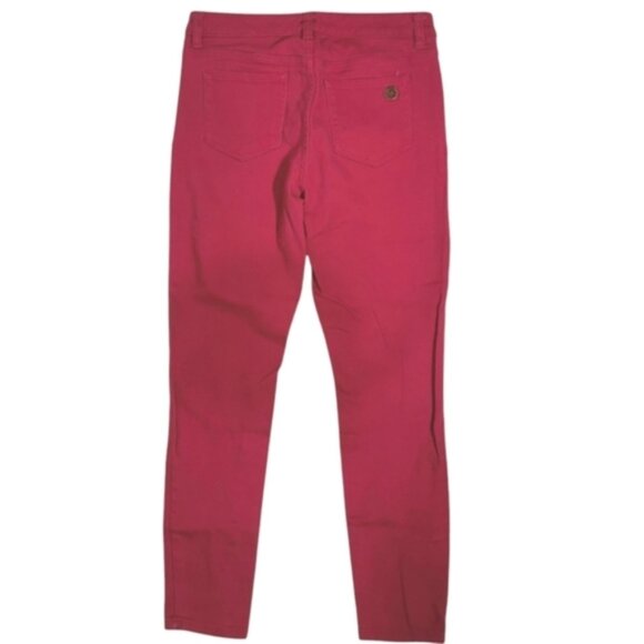 Michael Kors Mid-Rise Skinny Fit 5-Pocket Jeans in Dark Pink - Sz 6 - Picture 3 of 10